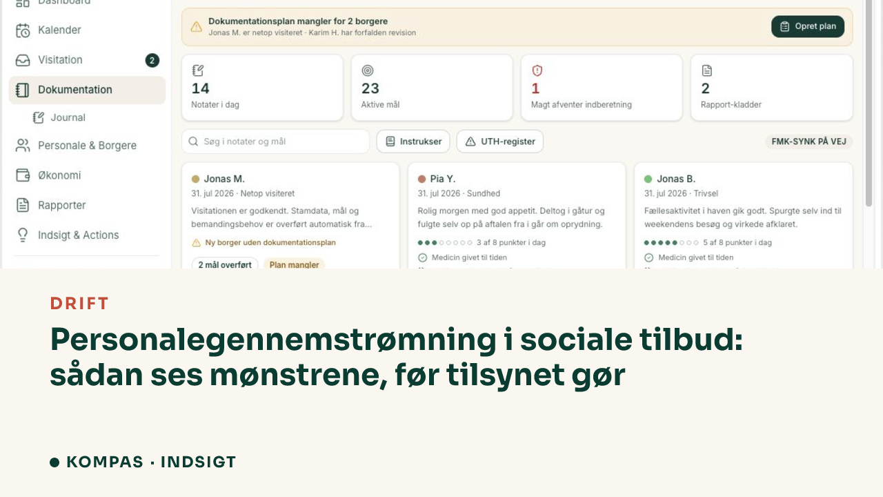 Personalegennemstrømning i sociale tilbud: sådan ses mønstrene, før tilsynet gør